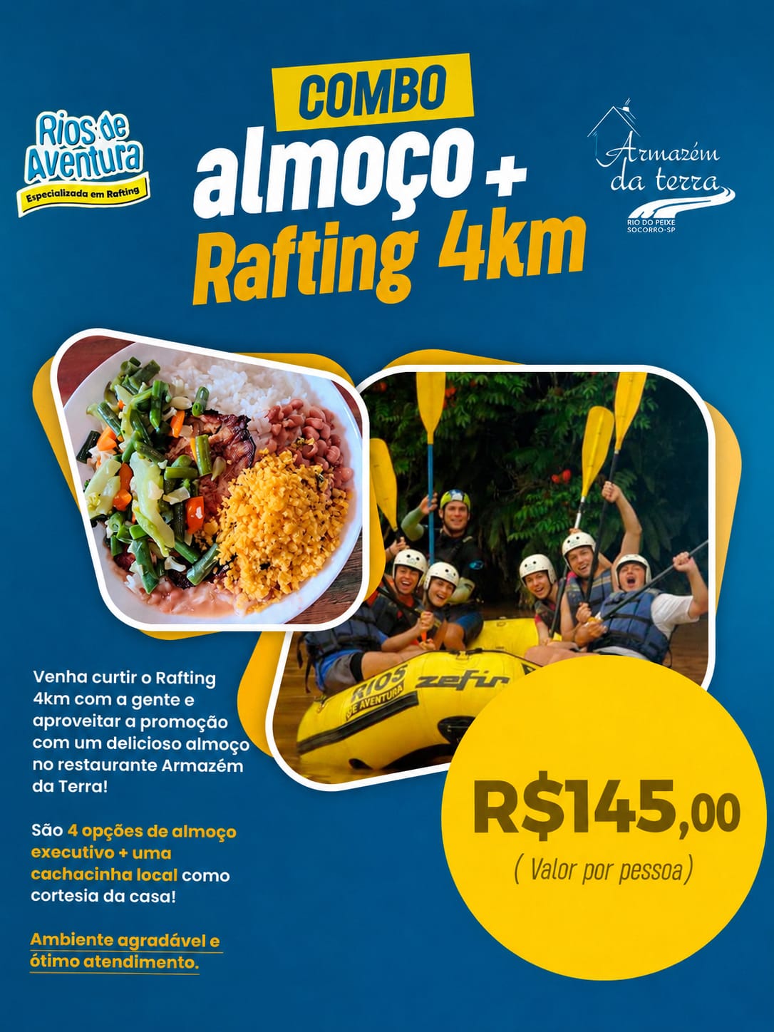Rafting 4km + Almoço